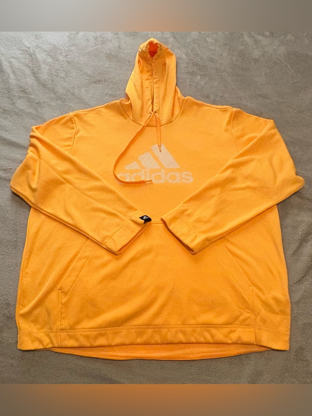 Adidas Men's Yellow Trefoil Logo Hoodie – 2XL